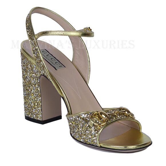 GUCCI SHOES GOLD METALLIC HORSEBIT SANDALS $990 sz 40 10 - Picture 7 of 16